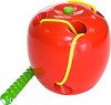 Дървена низанка Ябълка и червейче - Viga Toys - играчка